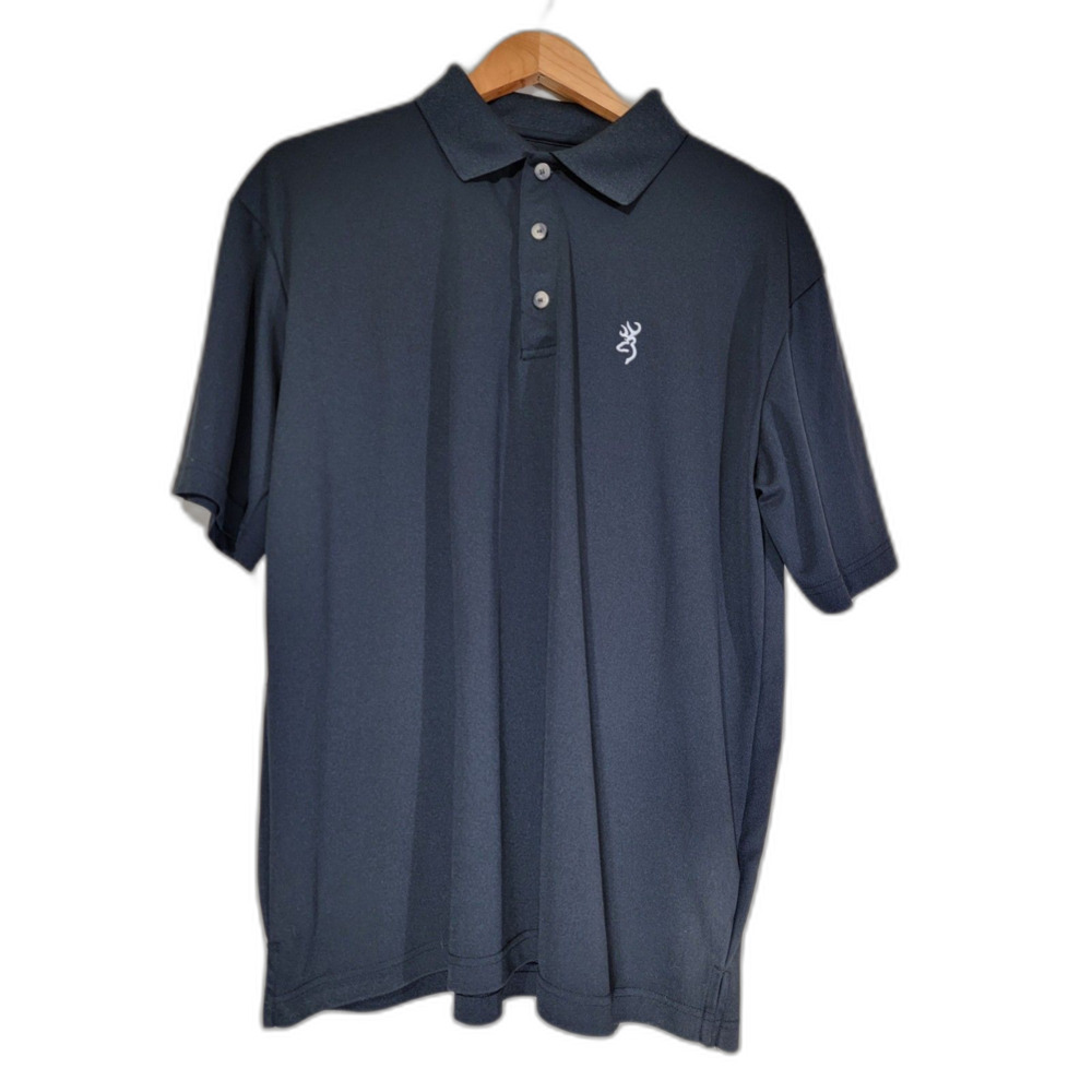 Browning Deer Men's Black Polo Shirt - Large